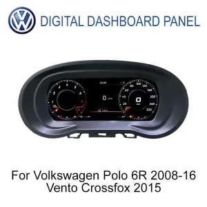 لوحة عدادات أمامية رقمية بشاشة LCD مقاس 9 بوصة من Prelingcar للوحة العدادات الأمامية لفولكس فاجن بولو 6R 2008-2016، وفينتو وكروس فوكس 2015