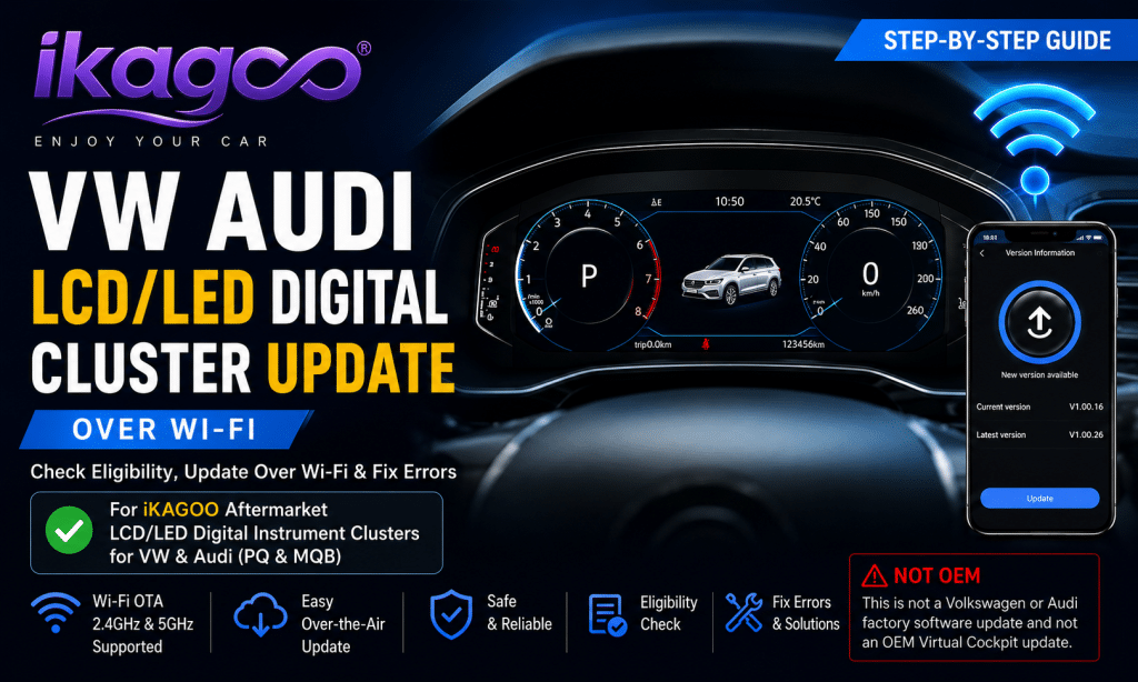 تحديث لوحة العدادات الرقمية LCD/LED لسيارات فولكس فاجن وأودي