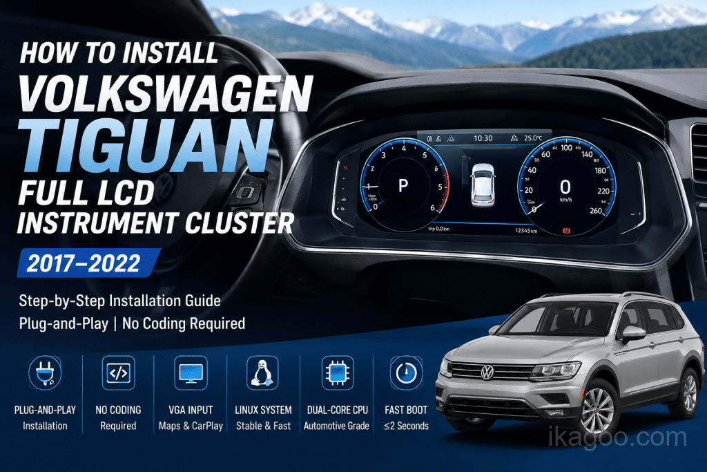 كيفية تثبيت مجموعة Volkswagen Tiguan Full LCD 2017-2022