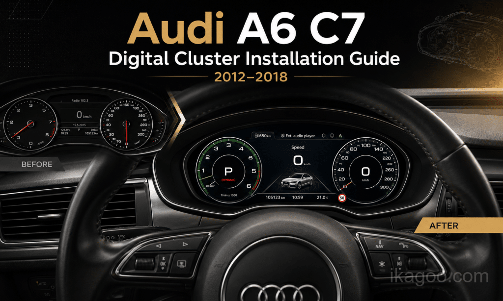 كيفية تركيب لوحة العدادات الرقمية Audi A6 C7 (2012-2018)