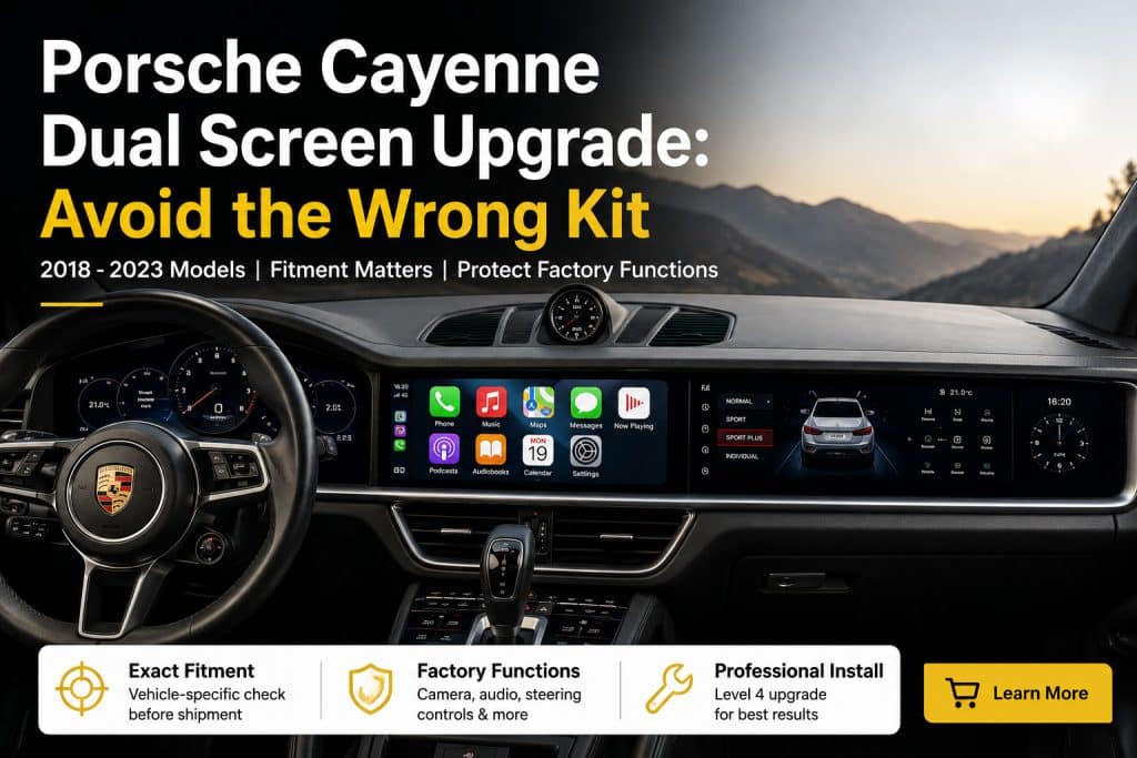 Porsche Cayenne 2018-2023 dual screen upgrade installed interior