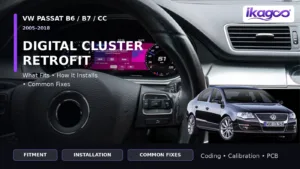 تركيب لوحة العدادات الرقمية في سيارات فولكس فاجن باسات B6 وB7 وCC بعد التحديث، والإصلاحات الشائعة
