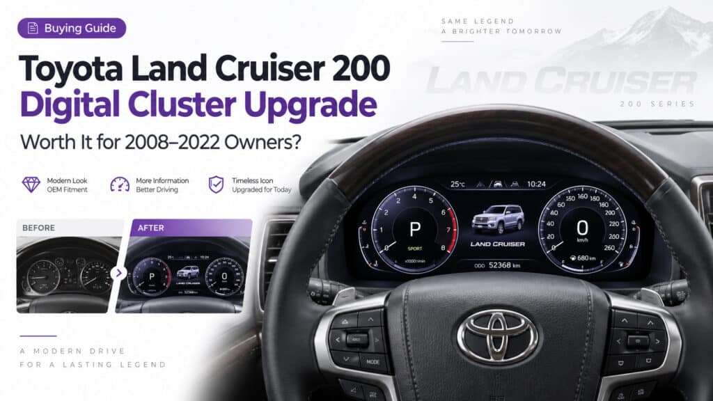 ترقية العنقود الرقمي لتويوتا لاند كروزر 200 سيريز المثبتة في لوحة القيادة LC200 J200