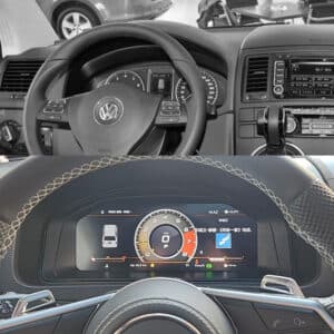 VW T5 digital cluster before and after upgrade