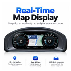 VW T5 digital cluster real-time map display