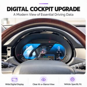 مقصورة لكزس GX460 مع لوحة عدادات رقمية مطوّرة مثبّتة خلف عجلة القيادة الأصلية